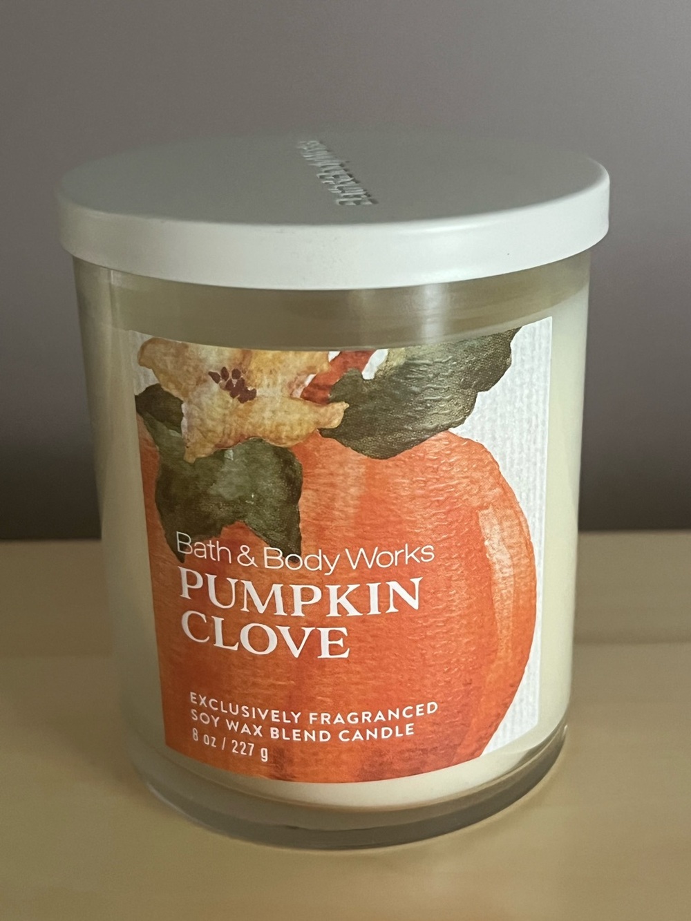 Bath & Body Works Pumpkin Clove Single Wick Soy Wax Blend 8 Oz. Candle